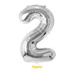 40" (inch) Silver Number from 0 to 9, Foil Balloon
