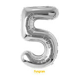 40" (inch) Silver Number from 0 to 9, Foil Balloon