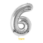 40" (inch) Silver Number from 0 to 9, Foil Balloon