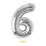 40" (inch) Silver Number from 0 to 9, Foil Balloon