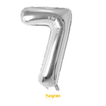 40" (inch) Silver Number from 0 to 9, Foil Balloon