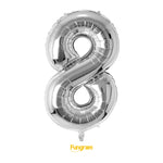 40" (inch) Silver Number from 0 to 9, Foil Balloon
