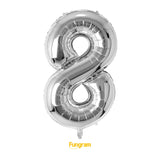 40" (inch) Silver Number from 0 to 9, Foil Balloon