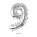 40" (inch) Silver Number from 0 to 9, Foil Balloon