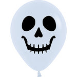 Sempertex 5" Skull Face white Balloon 100/pk, Fashion White. Skull Face