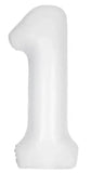 34" (inch) White Number from 0 to 9, Foil Balloon