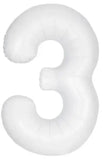 34" (inch) White Number from 0 to 9, Foil Balloon