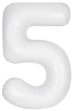 34" (inch) White Number from 0 to 9, Foil Balloon
