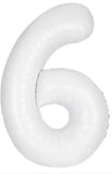 34" (inch) White Number from 0 to 9, Foil Balloon