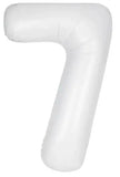 34" (inch) White Number from 0 to 9, Foil Balloon
