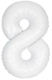 34" (inch) White Number from 0 to 9, Foil Balloon