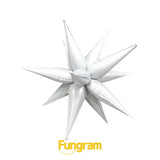 26"  Milky White Big  Explosion Star balloons, Foil Balloon, 12 points PartyGram