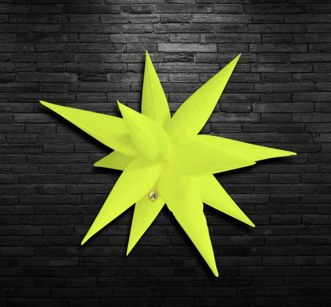 40"  Neon Yellow Big  Explosion Star balloons, Foil Balloon, 12 points