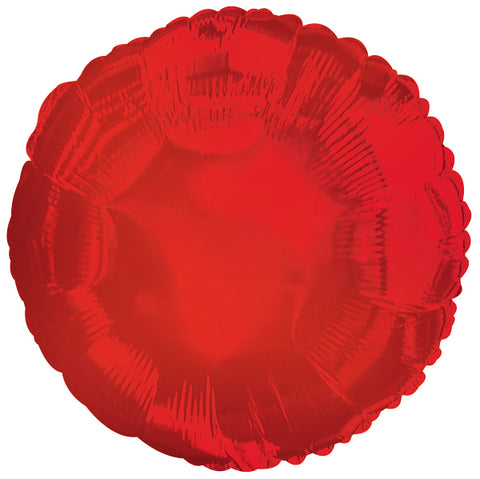 18" CTI Brand Red Circle Foil Balloon - Flat