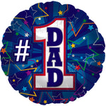 17" #1 Dad Burst Foil Balloons