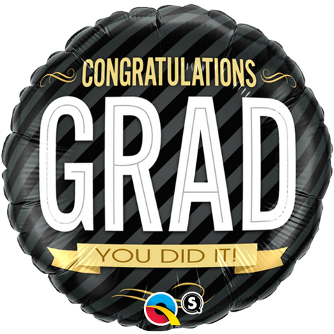 18" Congratulations Grad Stripes Balloon