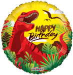 18" Happy Birthday Dinosaur Balloon 