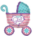 36" Baby Girl Stroller Shape Balloon