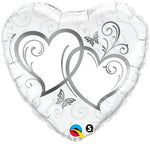 18" Heart Entwined Hearts Silver 