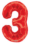 34" SC Number 3 Red Shape - Single Pack