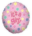 36" It's A Girl Dots Balloon