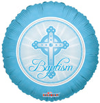 18" Baptism Cross Pastel Blue