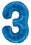 34" SC Number 3 Royal Blue Shape - Single Pack