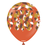 Kalisan 12" Savanna Printed Retro Rust Orange Latex Balloon, 25 pieces
