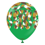 Kalisan 12" Savanna Printed Standard Green  Latex Balloon, 25 pieces