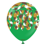 Kalisan 12" Savanna Printed Standard Green  Latex Balloon, 25 pieces