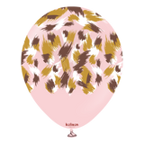 Kalisan 12" Savanna Printed Macaron Pink  Latex Balloon, 25 pieces