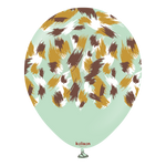 Kalisan 12" Savanna Printed Macaron Green  Latex Balloon, 25 pieces