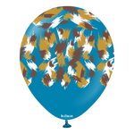 Kalisan 12" Savanna Printed Retro Deep Blue Latex Balloon, 25 pieces