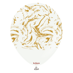 Kalisan 12" Nebula Printed Latex Balloons - White (Gold) 25 pieces
