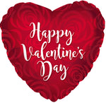 17" Happy Valentine's Day Rose Petal Ptrn Foil Balloon