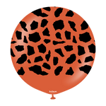 Kalisan 24" Safari Giraffe Printed Rust Orange (Black) Latex Balloon, 1 piece