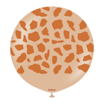 Kalisan 24" Safari Giraffe Printed Desert Sand (Caramel) Latex Balloon, 1 piece
