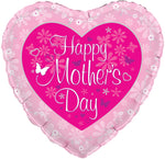 18" Butterfly Heart Mothers Day Oaktree Foil Balloon