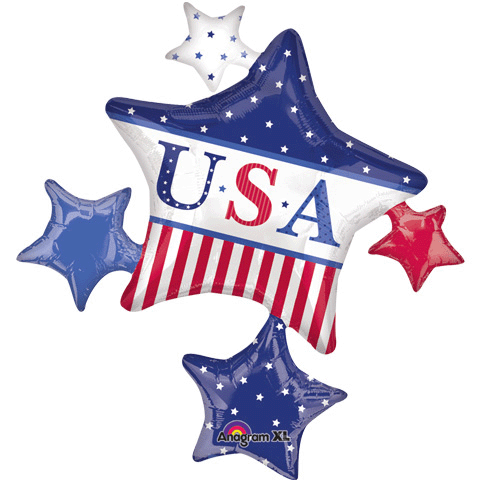 35" SuperShape American Classic Star Cluster Balloon, Flat