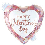 18" Opal Happy Valentine Gem Heart Balloon-Flat