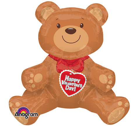 19" Jumbo Valentine Sitting Bear Balloon (Airfill Only)