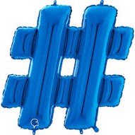 34" SC Hashtag Royal Blue Shape - Single Pack
