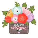 32" Foil Rustic Mother's Day Flowers Foil Balloon