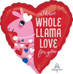 18"  Llama Love Foil Balloon