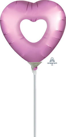 12" Air-fill Only Mini Shape Flamingo Open Heart Foil Balloon