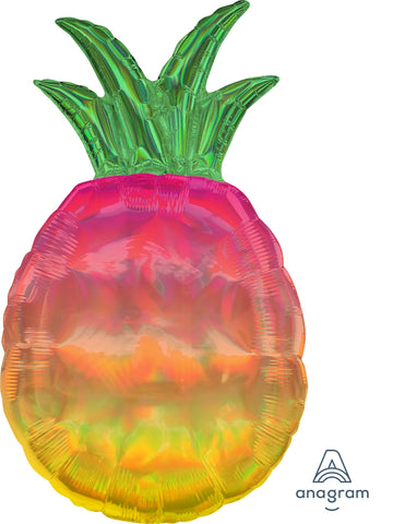 31" Iridescent Pineapple Foil Balloon, Flat