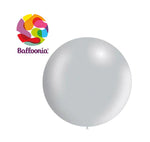 Balloonia 2FT Balloon Metallic Latex Silver 5CT