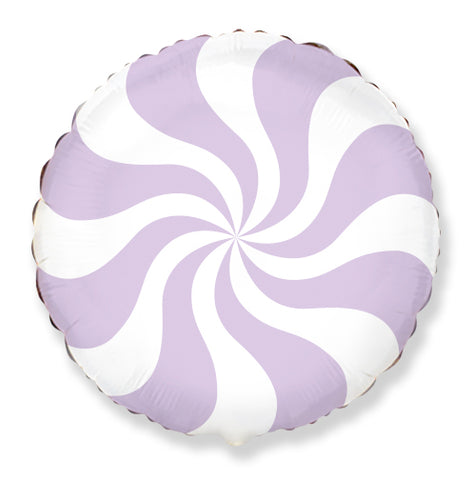 18" Round Candy Peppermint Swirl Pastel Lilac