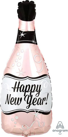 26" Happy New Year Rose Gold Bottle, Packaged