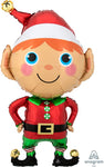 35" Happy Christmas Elf, foil balloon